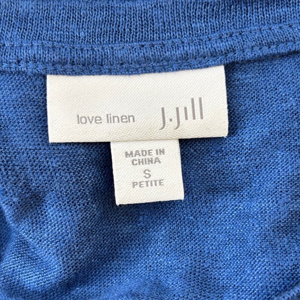 J. Jill Love Linen Sleeveless Twist Front Tank Top Blue Women's Small Petite - Picture 3 of 5